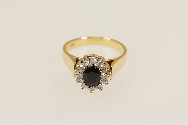 18ct Gold Sapphire & Diamond ‘Diana’ Ring