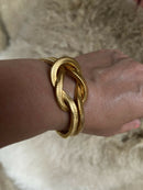 Vintage Christian Dior Gold-Plated Double Snake Chain Knot Bracelet