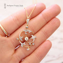 Art Nouveau 9ct Diamond Pendant