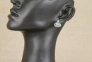 Silver & Abelone Ear Stud Earrings