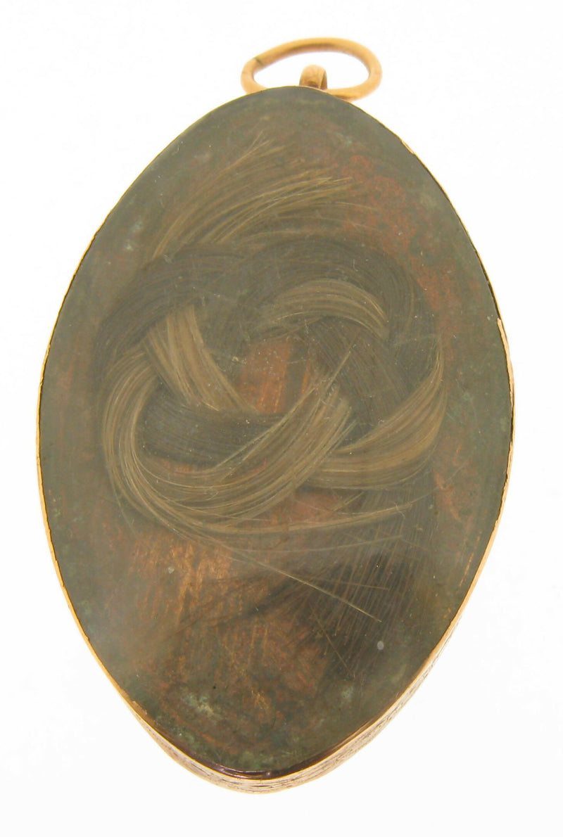 Georgian Navel Interest Gold Mourning Pendant