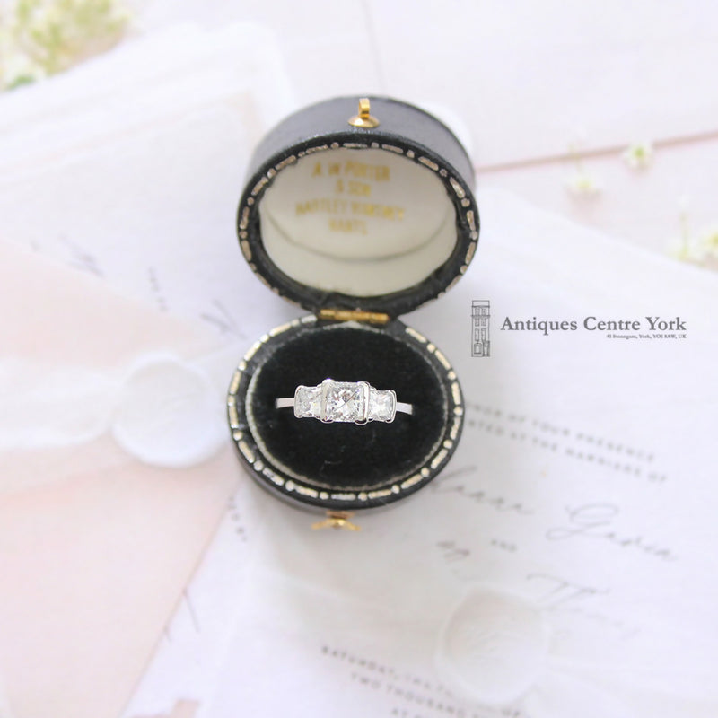 Platinum Princess Cut Diamond 1.45cts Three Stone Ring