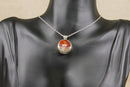 Vintage Silver Double-Sided Agate Pendant & Adjustable Silver Chain, Sheffield 1978