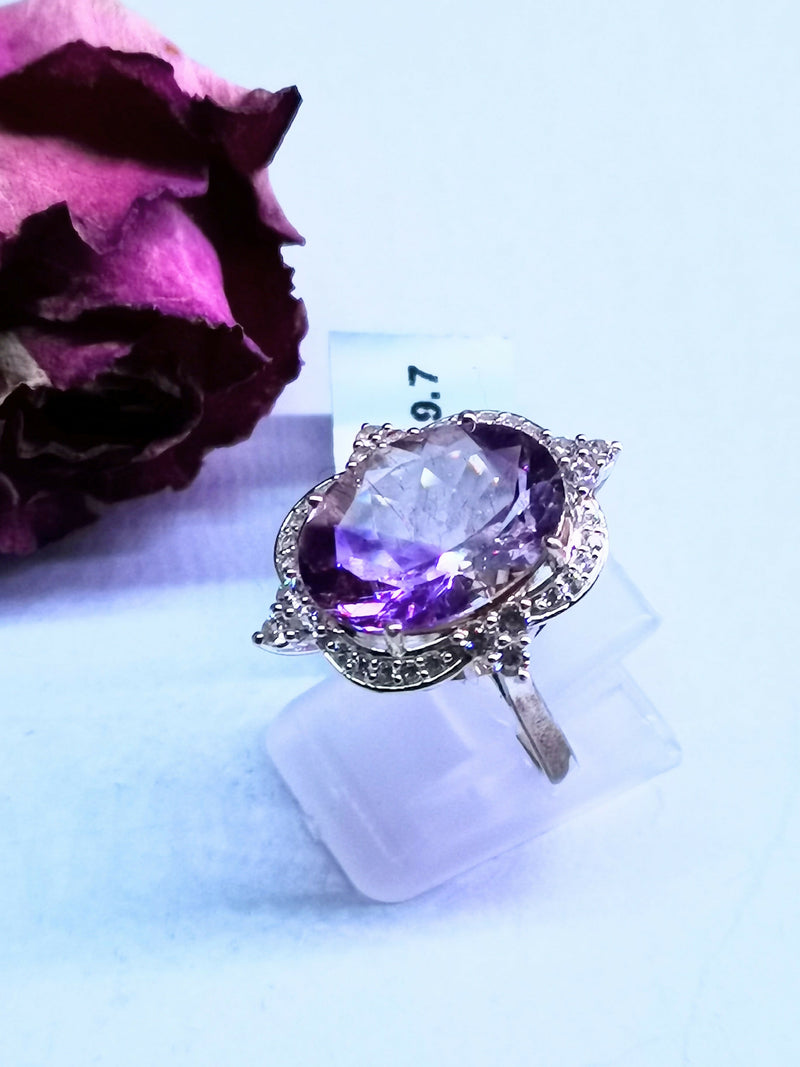 New Moroccan Amethyst Sterling Silver Cocktail Ring