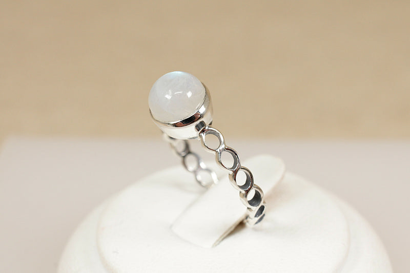 Silver & Moonstone Solitaire Ring