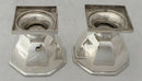 George V Cased Pair of Octagonal Silver Salts & Spoons. Birmingham 1918, S W Smith & Co. 3.6 troy ounces.