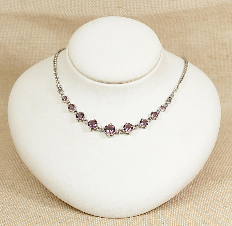 Silver & Amethyst Colour Necklet