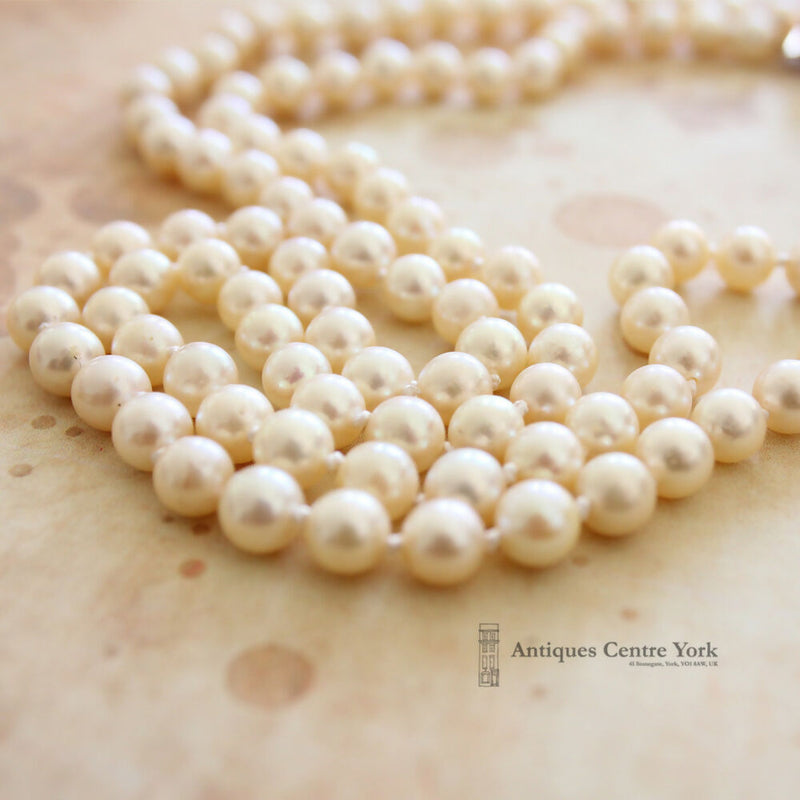 Double Row Cultured Pearls with Victorian 15ct Amethyst Clasp