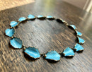 Modern Mid Century Hans Myhre Sterling Silver Gilt Sea Spray Blue Enamel Necklace