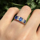 Antique Victorian Sapphire and Old Cut Diamond Ring in 18ct Gold