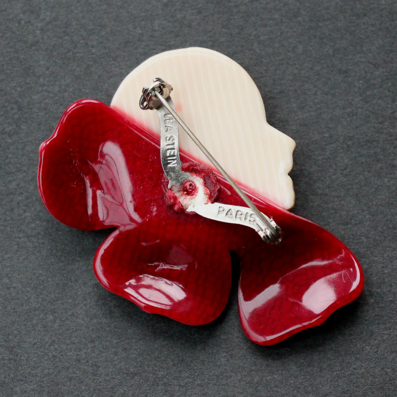LEA STEIN PARIS りんごブローチ ハート ヴィンテージ Lea Stein Paris Corolle red-gold brooch