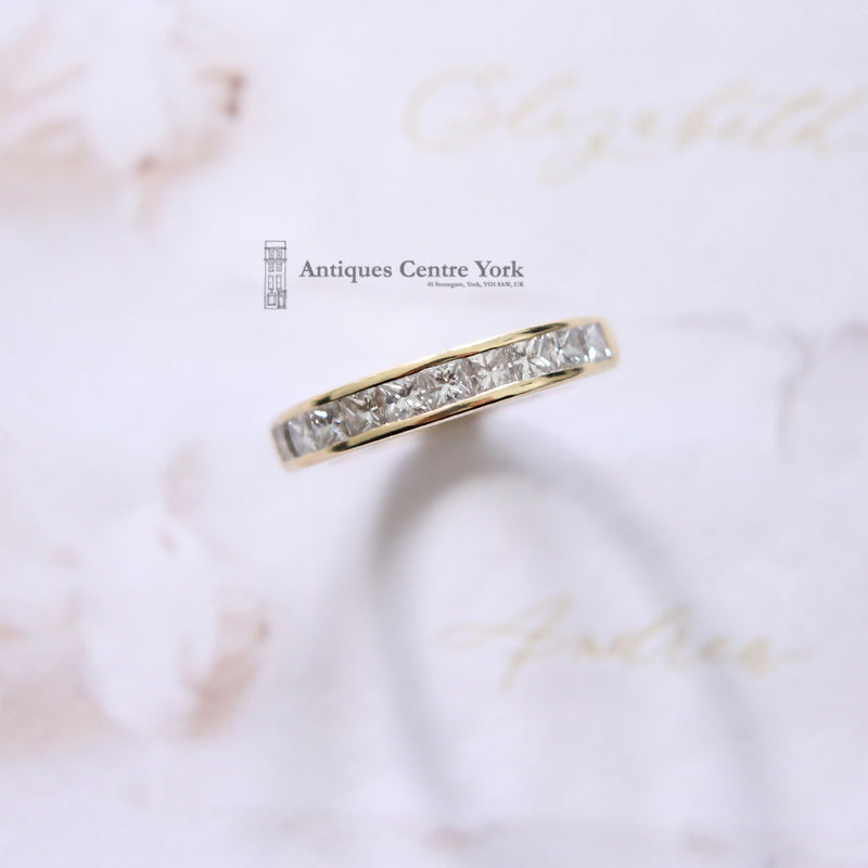 18ct Princess-Cut Diamond 1.00ct Half Eternity Ring