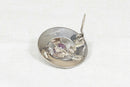 Vintage Scottish Highland Sterling Silver & Amethyst Thistle Brooch