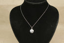 Silver, Star Cut Round Locket, with Crystal & Chain