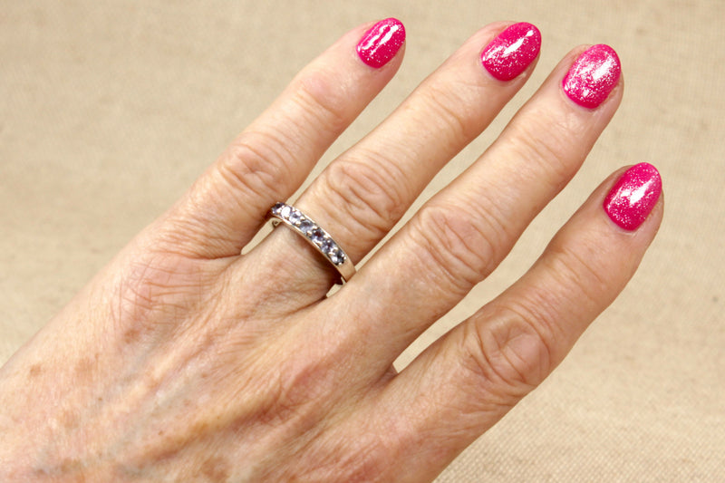 Silver & Iolite 7 Stone Ring