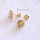 18ct Pearl & Diamond Cluster Earrings