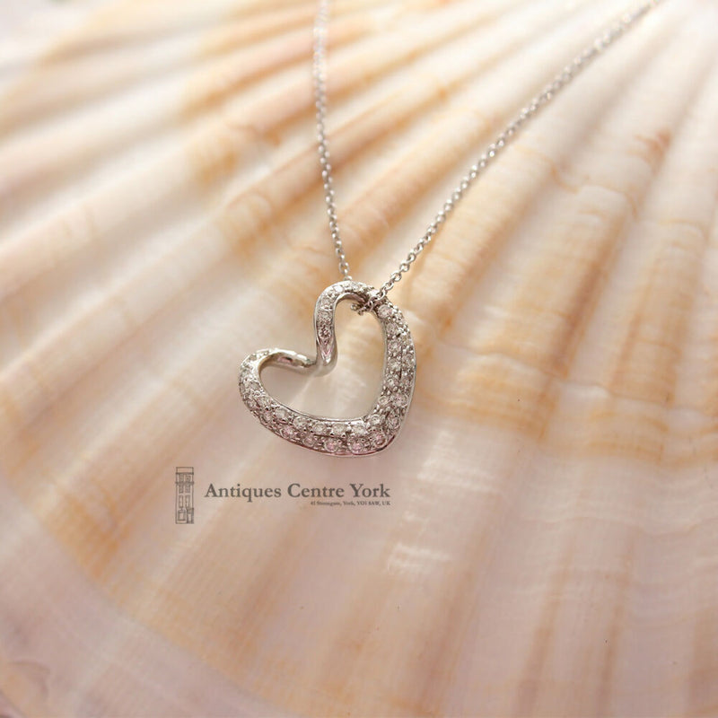 18ct White Gold Diamond Heart