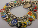 Vintage 1961 Silver Shield Crest Souvenir Travel Charm Bracelet 50 Charms 78 grams
