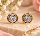 Vintage 9ct Gold Seven-Stone Diamond Cluster Earrings – 3.55g