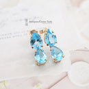 9ct Gold Blue Topaz Earrings