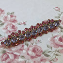 Vintage Lavender Blue & Fuchsia Pink Rhinestone Bar Brooch