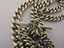 Antique Solid Silver Double Albert Watch or Neck Chain & Fob 23 inch Long Bir 1901