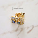 18ct Sapphire & Diamond Cluster Earrings