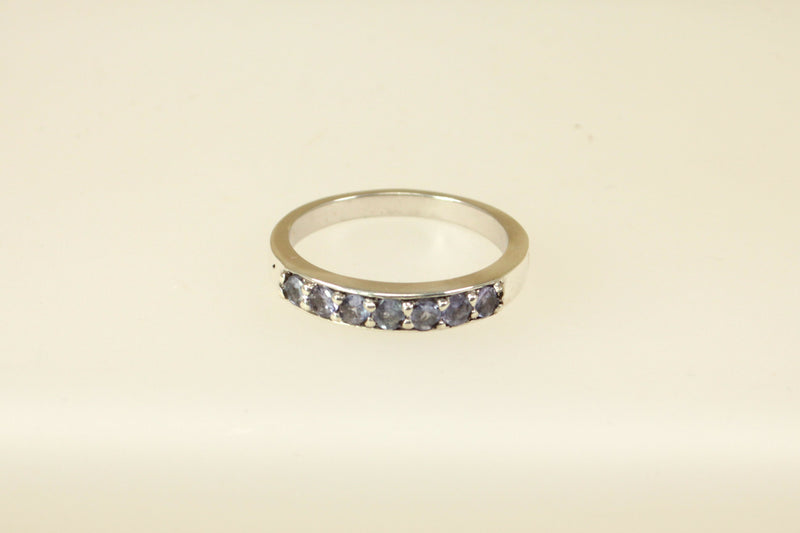 Silver & Iolite 7 Stone Ring