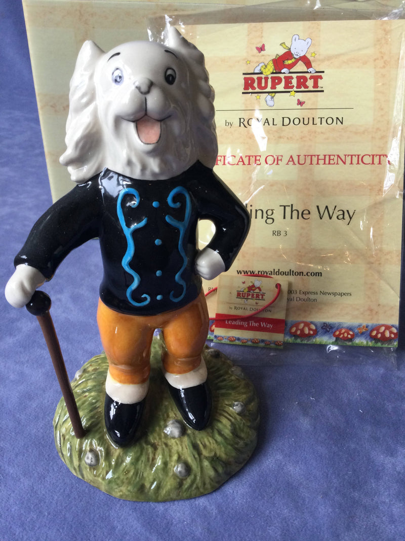 Royal Doulton Rupert The Bear figurine Royal Doulton Ping Pong leading the way figurine