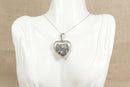 Silver Large Heart Locket Pendant & Chain
