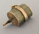 Antique Victorian Edwardian Novelty Silver Guilt Umbrella on Roll Charm