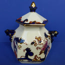 Masons Ironstone Blue Mandalay Hexagonal Covered Jar