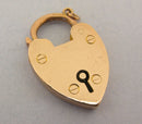 Edwardian Solid 9ct 9k Yellow Gold Heart Padlock Clasp Charm Pendant Bir 1908