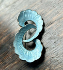 Modern Mid Century Norwegian Ivar T Holmsen Sterling Silver Powder Blue Enamel Brooch