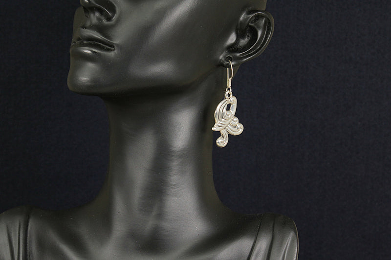 Silver Designer Dropper Earrings