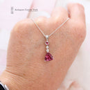Handmade 18ct White Gold Pink Tourmaline & Diamond Pendant