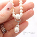 9ct White Gold Diamond & Freshwater Pearl Necklace