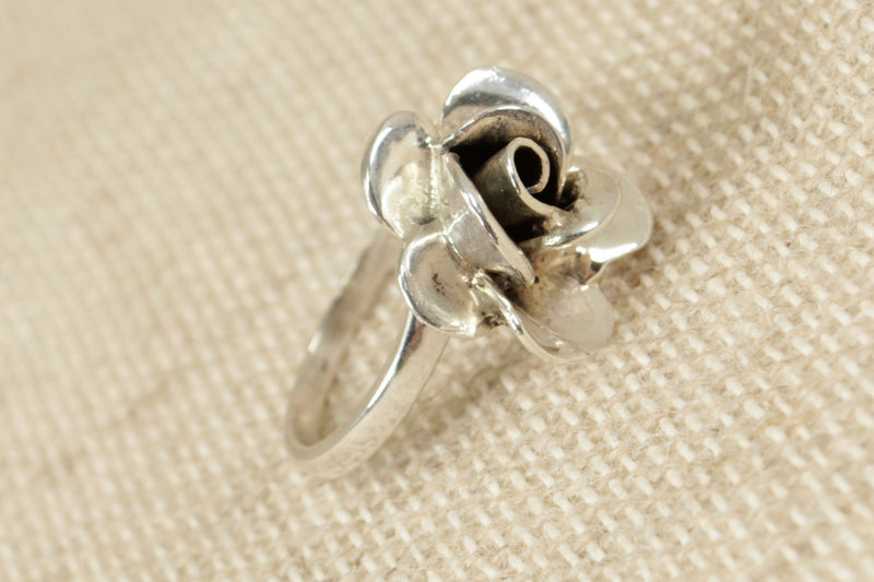 Vintage Silver Rose Ring