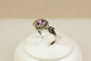 Silver Amethyst & Marcasite Heart Ring