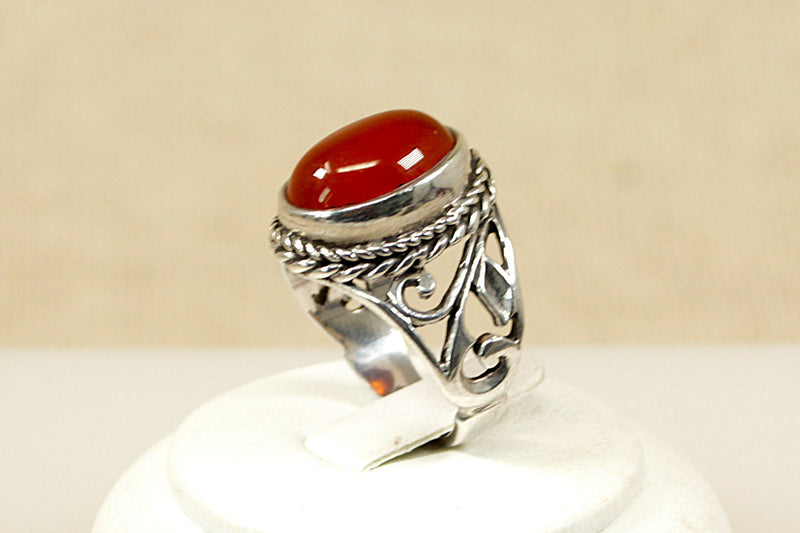 Silver & Carnelian Statement Ring