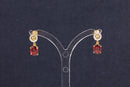 10ct Gold Rhodolite Garnet & Diamond Earrings