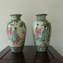 A pair of Japanese pottery vases.