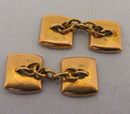 Antique Edwardian 9ct Gold Abalone & Enamel Cufflinks Boxed