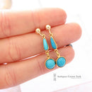 Vintage Gold & Turquoise Drop Earrings