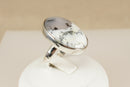 Large Silver & Moss Agate Statement Ring