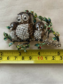 Butler and Wilson Owl and Owlets in Tree Brooch