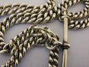 Antique Solid Silver Double Albert Watch or Neck Chain & Fob 23 inch Long Bir 1901