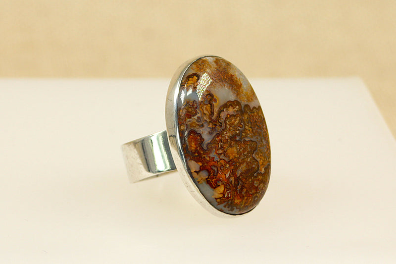 Silver & Ocean Jasper Designer Ring