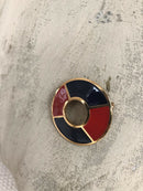 Vintage Yves Saint Laurent (YSL) Red & Blue Enamel Brooch