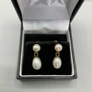 9ct gold and pearl drop earrings